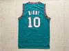 Mäns 10 # Mike Bibby Jersey 3 # ShareeF Abdur Rahim 50 # Bryant Reeves 1 # Muggsy Bogues Grön Vit Lila Larry 2 # Johnson 33 Alonzo Mourning