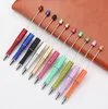 novelty hot add a beads ballpoint promotional Kids Play Christmas New Year Gifts Creative DIY cheap plastic Beadable pens bead ball pen