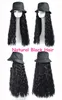 올인원 마르 리 털 모자 가발 니트 양모 베레츠 모자 kinky 곱슬 머리 조절 가능한 여성 모자 새로운 디자인 패션 물결 모양의 합성 검은 머리카락