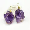 10 stks Wire Wrapped Natural Raw Amethyst Nugget Druzy Cluster Hanger 20-30mm Klein Ruwe Amethist Flower Point hanger voor februari verjaardag