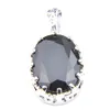 LuckyShine Jewelry Wholesale Oval Black Onyx Jewelry Earrings pendant Sets for Women's 2 Pieces 1 Set