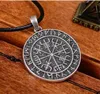 QQ7 Symbole nordique Talisman Pendant Men Retro Nordic Viking Compass Double Collier 280C