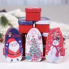 Jul Tinplate Candy Box Rektangulära Tinplate Candy Jars Xmas Bröllop Candy Biscuits Storage Bins Kids Sweetiey Gifts Can