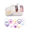 100 stks Cartoon Bow Knoop Konijn Oren Meisjes Haaraccessoires Set Haarkabels Baby Mini Hoofdbanden Gekleurde GOM Kinderen Rubber Band