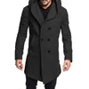 Mens Winter Wool Coat Autumn Mens Long Trench Coat Cotton Casual Woollen Men Overcoat Mens Coats and Jackets Asian S-3XL