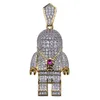 Gioielli di moda Hip Hop Zircone Astronauta Iced Out Cool Collana con ciondolo da uomo Catena d'oro per uomo Accessori per collana rapper