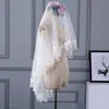 Voile Mariage Accessori da sposa I più venduti 3 metri di lunghezza Lunghezza cappella più economica Bianco avorio Velo da sposa Appliques in pizzo