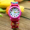 Nyaste 3D-tecknad Kid Watch Butterfly Flower Silikonremmar Nummer Candy Rubby Quartz Armbandsur Baby Girls Clock