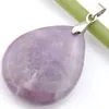 Bästa Wholesle 3 stycken Amethyst Hängsmycke Halsband Gems 20 * 30mm Kvinnor Natursten Vattendroppe Lila Kristall Hängsmycke Smycken