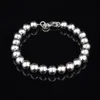 Hollow Beaded Armband Concise Silver Plated Koppar Söt Smycken Glans Boll Charm Armband Bangles Imitation 925 Sterling Silver Armband