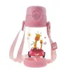 Kids Cartoon Drinkbeker Baby Student Water Drinkbeker met Stro Kind Sport Buiten Band Drinkbeker 500ml