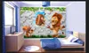 Papel tapiz mural 3d personalizado foto papel de pared animal ciervo de dibujos animados ventana habitación de los niños fondo 3D papel tapiz mural para paredes 3d