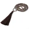 Kristallglas-Halskette, Perlen, handgeknüpft, böhmische Quasten, einfacher Schmuck für Damen und Mädchen