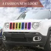 Abs 여러 가지 빛깔의 전면 그릴 커버 메쉬 링 장식 커버 jeep renegade 2016-2018 자동차 외장 액세서리