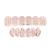 Hip Hop Smycken 6 Top Botten Tänder Falsktänder Grillz Set Bump Gitter Dental Grills Kroppssmycken Tänder Grillz