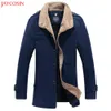 Jaycosin 1 ADET Erkekler Ceket Sonbahar Kış Pamuk Karışımı Açık Sıcak Kalınlaşmış Ceket Polar Uzun Kollu Ceket Ceket Üst Bluz Z1122