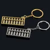 Abacus nyckelringar 6 filer 8 filer abacus metall nyckelring kinesisk vind guld silver abacus nyckel ring kedja hängande mode tillbehör