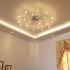 norbic الإبداعية كروم الحديد زهرة g4 led لمبة الثريات مصباح المنزل ديكو غرفة المعيشة واضح الزجاج نجمة chanderlier الإضاءة