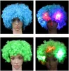 LED Light Headgear Flash Explosion Head Wig Prom Clown Clown Fans Carnevale Parrucca cappello cappello Fan Copricapo Adulto Bambino Capelli ricci oggetti di scena regali