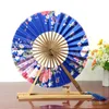 High Quality Japanese Sakura Flower Delicate Packaging Chinese Flower Bamboo Folding Hand Fan for Wedding Christmas Party