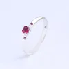 Red CZ Diamond Heart Wedding RING Original Box for Pandora 925 Sterling Silver Sparkling Red Heart Ring with Retail box
