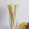 Gold foil Pin Sripte Paper Straws drink strip straws Ecofriendly Drinking Straw5348928
