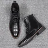 Hot Sale-Men Pu Leather Lace-up Men Shoes High Quality Men Vintage British Military Boots Autumn Winter Plus Size