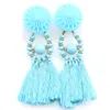 10 Kolory Czeski Oświadczenie Tassel Dangle Kolczyki dla Kobiet Vintage Etniczne Drop Fringe Moda BiżuteriaFemale Biżuteria Prezenty