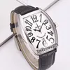 New Secret Hours Curvex 8880 SE H1 Cassa in acciaio Silver Texture Dial Black Big Number Automatic Mens Watch Black Leather Timezonewatch E47b2