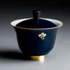 زرقاء جايوان الشاي البورسلان التقليدية Tureen Teacups أبيض Jingdezhen الشاي الصيني مجموعة غطاء الكؤوس الصحن