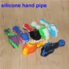 smoking Silicone hand Pipe Mini Oil Burner Pipes Tobacco 4inch Spoon Bubbler Dab Water Smoke Accessories dabber tools