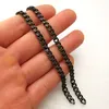 A granel, 5 uds., lote de 5mm/8mm, 24 '', collar de cadena lisa negra de acero inoxidable, joyería fresca de moda para hombre, regalos de alta calidad