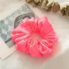 2019 Feminino Néon Scrunchies Elásticos Laços de Cabelo Menina Cor Sólida Suportes de Rabo de Cavalo Cor Fluorescente Brilhante Acessórios de Cabelo Feminino