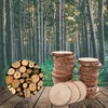 Fette di legno naturale 40 pezzi 3,5-4,0 pollici Cerchi rotondi Dischi di tronchi di corteccia d'albero incompiuti per artigianato Ornamenti natalizi Arti fai da te Ru1