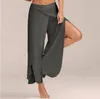 2019 Sıcak Tasarımcı Kadın Giyim Bayan Rahat Streç Pantolon Çapraz Geniş Bacak Bohemian Gevşek Pantolon Kadın Tayt Moda Katı Dans Pantolon