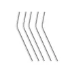 6pcs/set Stainless Steel Straws Reusable Drinking Straws High Quality Straw Bent Metal Silver Drinking Straw with Brush