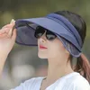 Sun Visor, Lato Unisex Odkryty Sporty Topless Anti-UV Cap Sun Visor Hat Oddychający Sunhat, Kobiety Duży Brim Lato Ochrona UV Plaża Hik