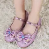 Beste neue Kinder Prinzessin Sandalen Kleid Schuhe für Mädchen Schmetterling flache Absätze Fille Sandale Baby Mädchen Freizeitschuhe Größe 24-35