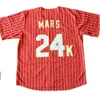 Men Bruno Mars 24k chuoligans czerwony baseball koszulki Bet Bet Bet Jerseys