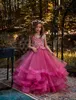 Nowy Tanie Słodkie Eleganckie Zroszony Kwiat Girl Dresses Lace Aplikacje Gorset Powrót Nowa Urocza Nowa Maid of Honor Dresses