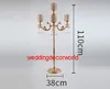 Nuovo stile Centrotavola per decorazioni nuziali Decorazione candelabri in oro a 5 braccia alti 733