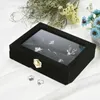 Jocestyle New Velvet Jewelry Jewelry Box Jewelry OrganizerディスプレイストレージガラスカバーホルダーラックリングイヤリングC19021601269y