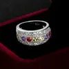 Cadeau de mère LuckyShine magnifique zircone cubique multicolore pour cadeau de bijoux de bague délicate pour femme