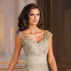 Vintage Chiffon Lace Mother of the Bride Dresses 2024 with Appliques Sweep Train Long Evening Party Gowns