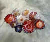 Murano lampor dekorativa tallrik italiensk antik modern abstrakt konst handblåst glas väggkonst hängande blomma tallrikar