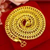 Collier en or sable 2019 pour hommes, bijoux en or authentique 999, grande chaîne en or thaïlandaise, perles épaisses, ne se décolore pas longtemps