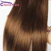 Stor konsistens # 4 Peruvian Virgin Human Hair Weave Buntar 3st Colored Dark Brown Silk Rak Naturliga förlängningar de Cabello Extensions