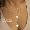 e-Manco korean style stainless steel necklace women long layered pendant necklace gold color necklace for women fashion jewelry Y200323