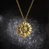Bridal Alloy flower sunflower necklace double-layer lettering open clavicle chain jewelry wedding favor party gift wholesale
