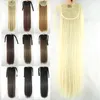 55cm lång syntetisk klipp i hästsvans 10 färger simulering mänskliga hår ponytails perruques de cheveux funne pelucas mw055